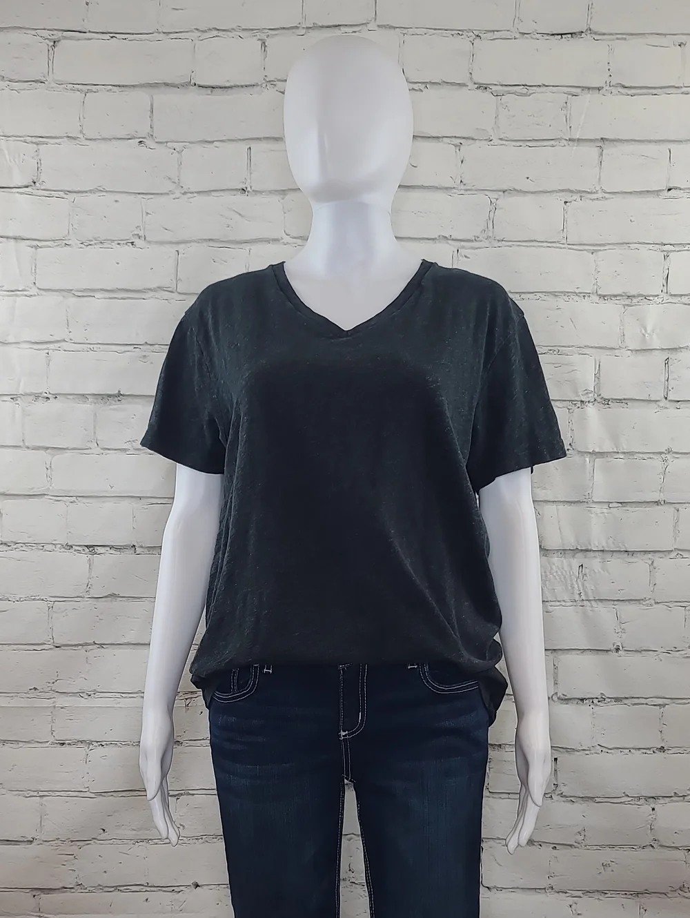 J Crew Mens' Soft Knit Cotton V-Neck Relaxed Field Knit Short Sleeve Tee Black